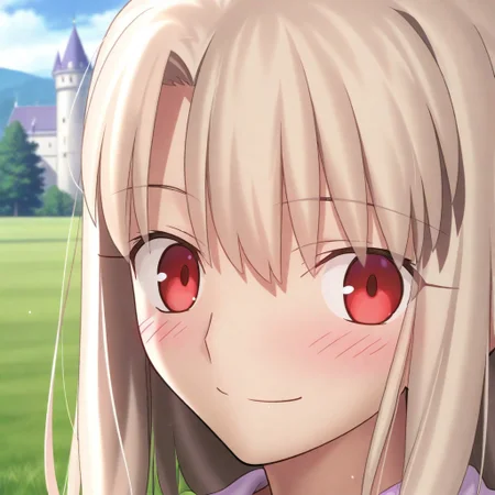 masterpiece, best quality, amazing quality, very aesthetic, absurdres, 1girl,
Takeuchi takashi, illyasviel von einzbern, fate stay/night, red eyes, portrait, happy, blush, child, castle, looking at viewer
