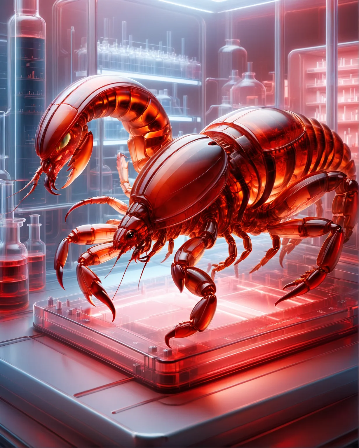 a scorpion on a dvr-trd scientific laboratory, ambient lighting, detailed face, by makoto shinkai, stanley artgerm lau, wlop, rossdraws
<lora:dvr-trd:1>