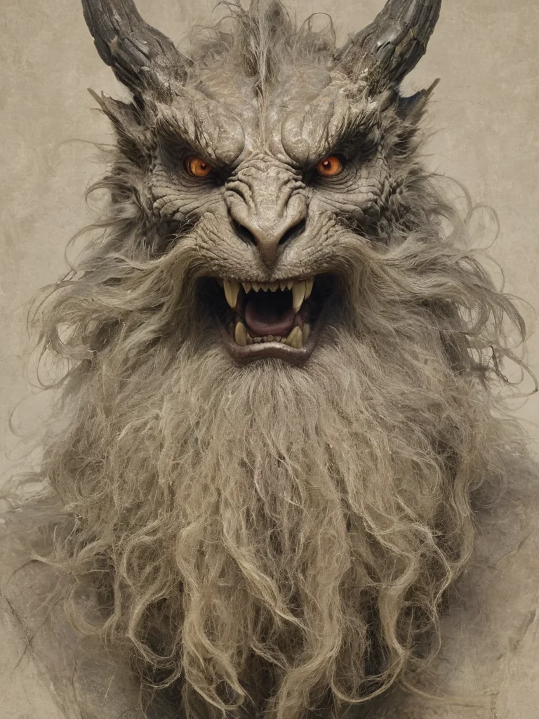 depiction of a dragon sporting a messy beard, composition, <lora:- SDXL - brdanmu_ beard_mustache_hair_V2.0:.6>