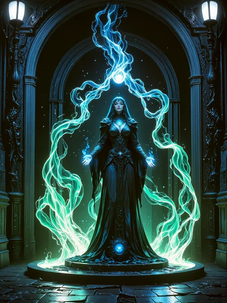 masterwork fantasy portrait painting of a stunningly beautiful sorceress, hyper-realistic, photo-realistic, ultra detailed, intricate, high resolution, uhd, 8k, 4k, epic, highly aesthetic, otherworldly scenery, magic vapors, eldritch magic, dramatic, accurate, at night, dim lighting, creatures that donât belong to dreams but to nightmares, of unspeakable ones, the heirs, tiled streets and black doorways, images of death and infinite decay, imprisoned as their non-human slaves, i can only hear the cries of their abject procession, the incandescent light of the torches, the strange sound through that star-specked darkness, terrified, abandoned to my fate, i fear the crawling chaos' gaze, shattered reality, floating objects, dark tower, lovecraftian, cthulhu mythos, ovg, arsmoviestill, 80s fantasy movie still, r3alisticf, <lora:style-skooldaze_fantasy-v2.5-flux-by_skylar1023:0.84> <lora:style-80s_fantasy_movie-v3-flux-by_arsmachina:0.84> <lora:style-mythic_fantasy-realistic-flux-by_velvets:0.84>