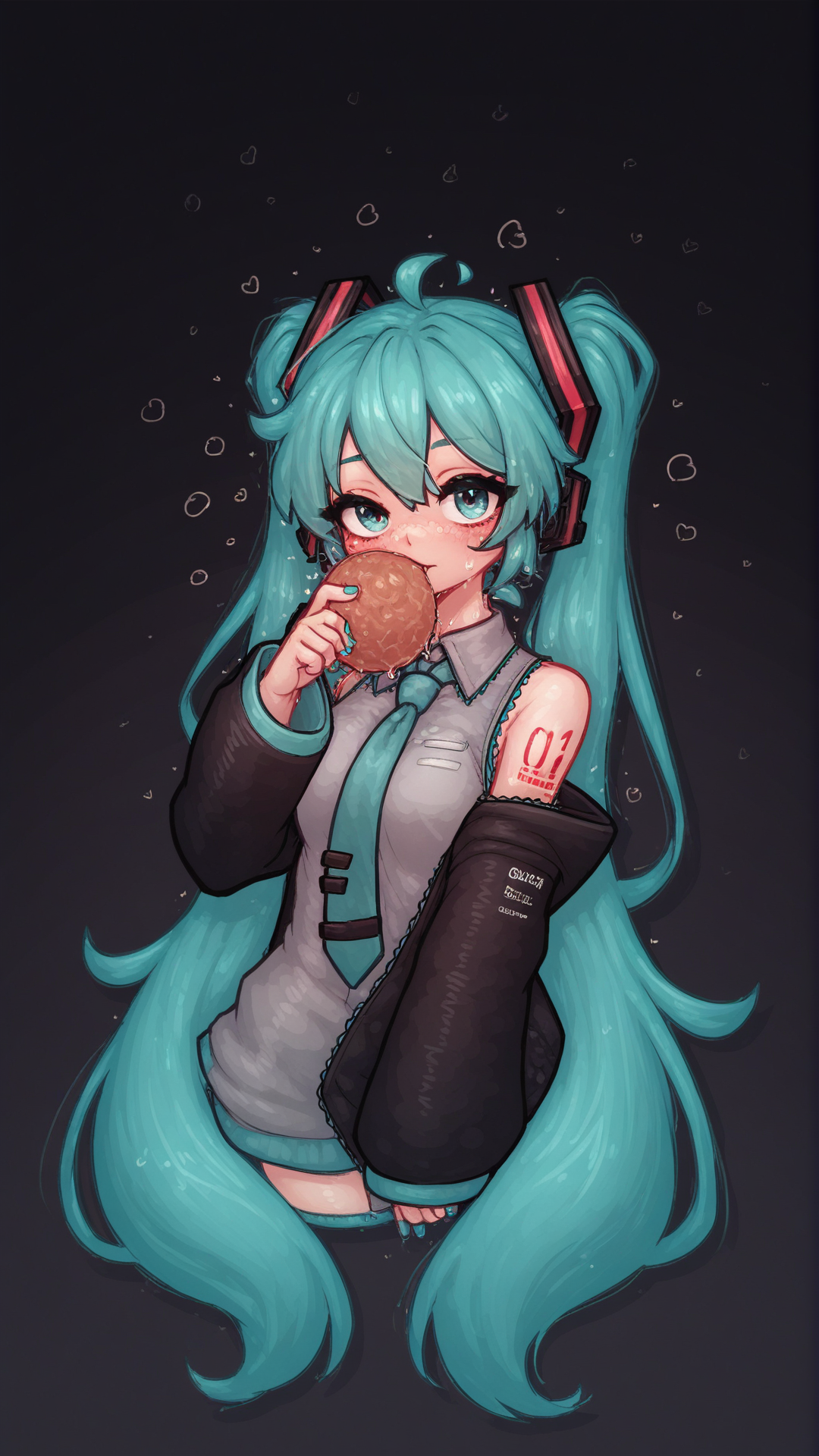 (score_9, score_8, score_7, score_7_up), 1girl, solo, hatsune miku, sfw, simple dark background, perfect proportions, perfect face, <lora:Artstyle__LimeBreaker_2024:1>