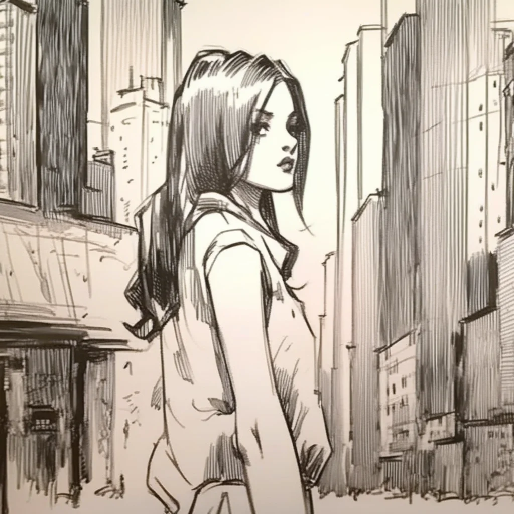 drawix6 girl in big city <lora:drawix6:1>
