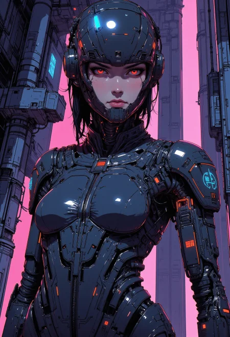 <lora:ck-nc-luminal-genesis:1>, A digital anime artwork in the style of cklg, timewarp, warphole, a cyberpunk humanoid woman with a shiny reflective intricate shiny mechanical high tech component bodysuit, neonpunk, (looking mysteriously at the viewer, eye contact), direct eye contact. a scanner scans space, explorer huntress, nistyle
<lora:ck-Sci-Fi-Concepts:0.3>
<lora:flux.1_lora_flyway_Epic-detail_v2:0.6>
<lora:CPA:0.5>
 <lora:test2:0.7>
 <lora:Anime v1.3:0.2>