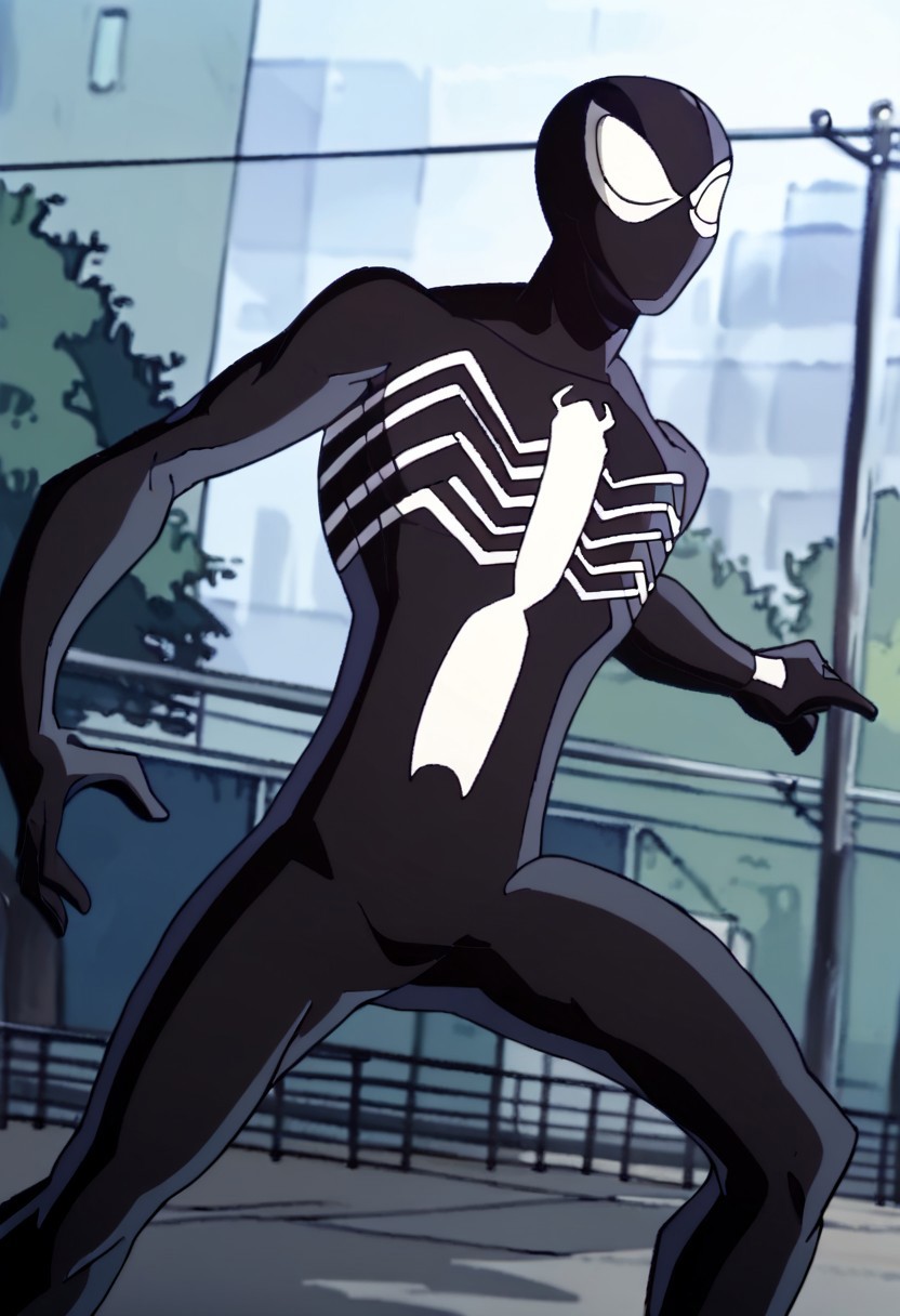 Score_9, Score_8_up, Score_7_up, ultimate spider-man, black suit,