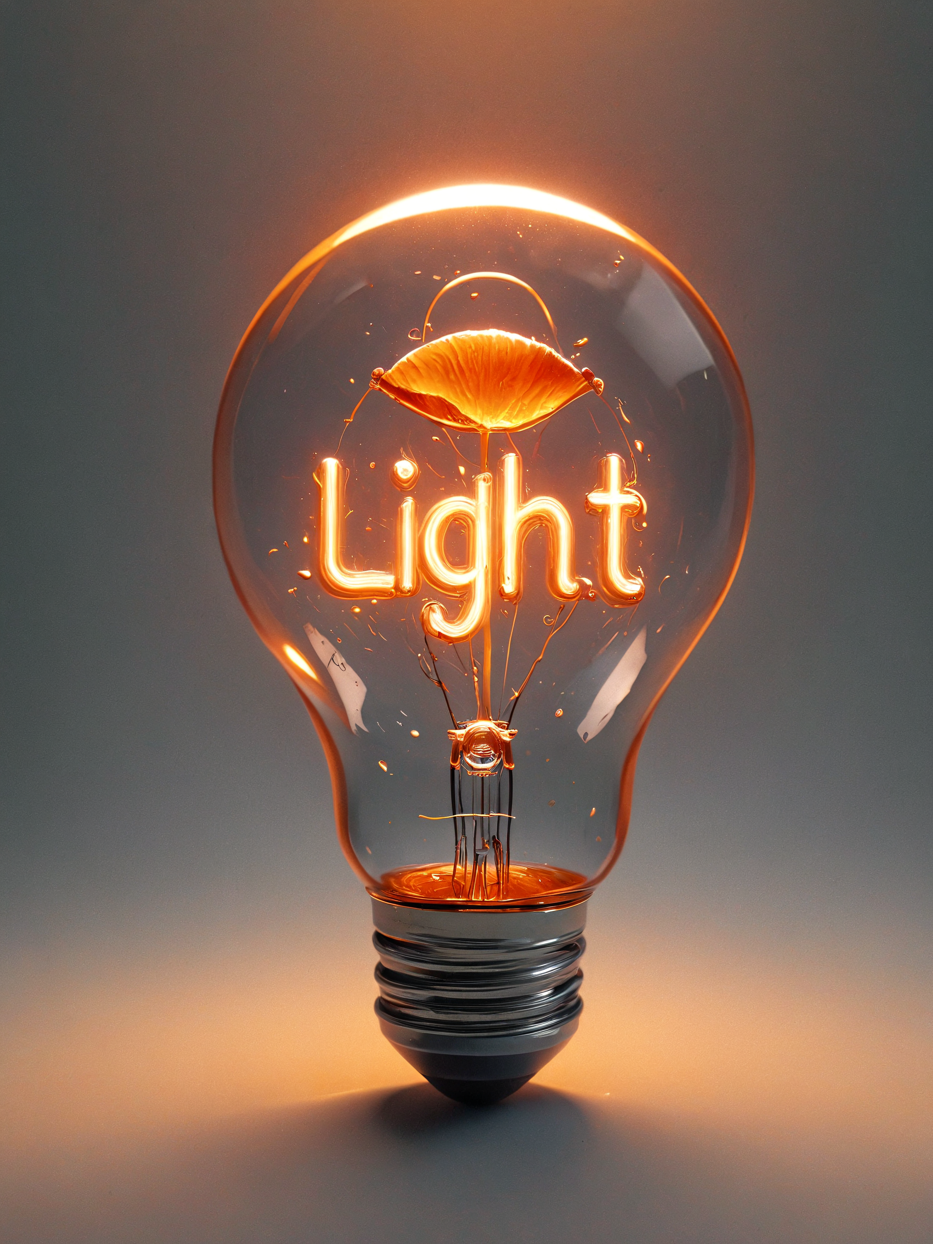 Light text logo in the filament of a LIGHT BULB, burning orange, GRADIENT BACKGROUND bright colors, high contrast, highly detailed, sharp focus, digital painting, 3D, illustration, trending on ArtStation, dark background <lora:add-detail-xl:1> <lora:MJ52:0.5> <lora:Harrlogos_v1.1:1.5>