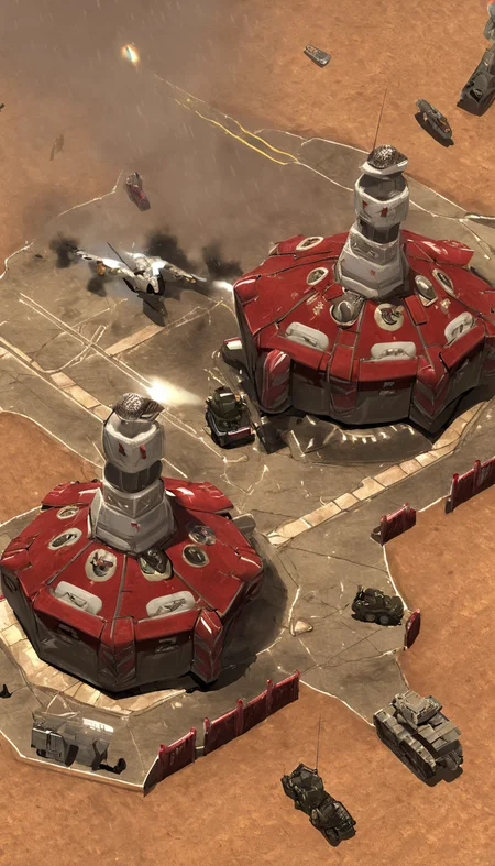 Cinematic scene, Command & Conquer, Red Alert, detailed background, masterpiece, best quality, high quality, absurdres <lora:command_and_conquer_xl_v2:1>