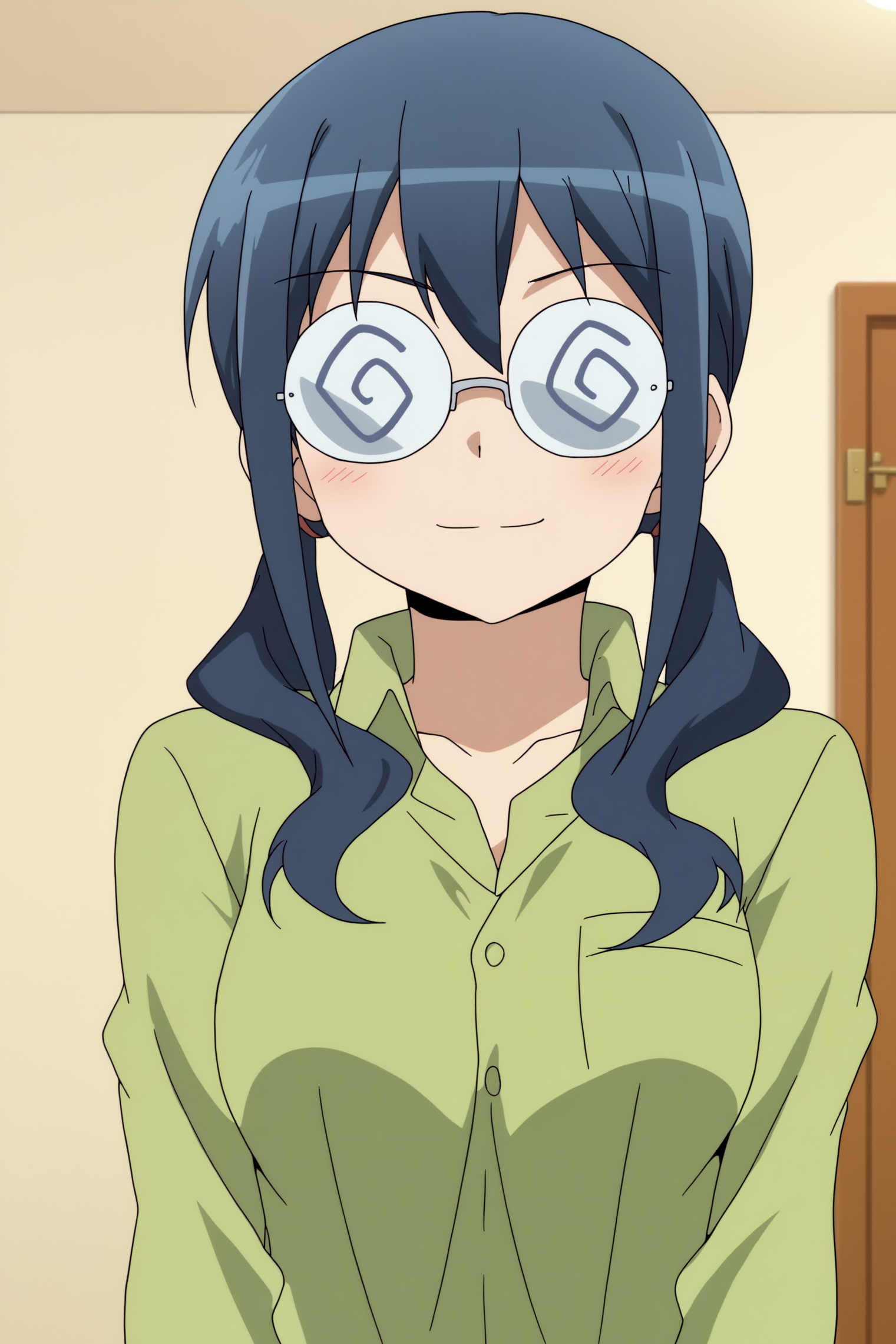 solo, anime coloring, Saori Bajeena, glasses <lora:Oreimo-Saori_Makishima-PDXL:0.8>