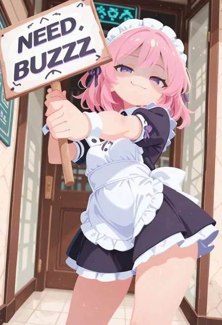 Dutch angle, 1girl, CivChan, medium hair, purple eyes, shaded face, smug, (((holding sign, "NEED BUZZ")))
<lora:CivChan:1>
No lineart, no_outlines,
((8k, Ultra HD)), (foreshortening:2), depth of field, ((Detailed background :1.5)), ((Masterpiece)), ((Best quality)), ((Detailed)), amazing quality, very awa, highres, absurdres, contrapposto