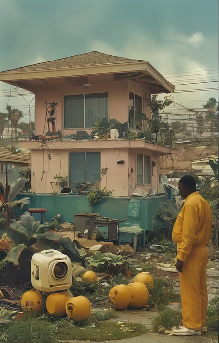 masterpiece,best quality,<lora:tbh157-sdxl:1>,illustration,style of Larry Sultan, cyberpunk city