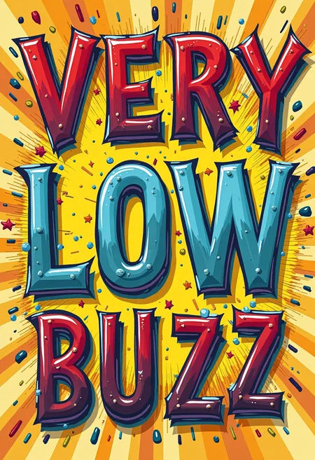 comix text "very low buzz" letters on top. sigh