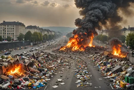 Stuttgart, Frankfurt, Gelsenkirchen, mad-burning-garbage, places that should be nuked to build a straight autobahn trough it so you can avoid this miss-planned hellhole, accurate depiction, a dark place, avoid at all cost's, <lora:Garbage_SDXL:0.8> <lora:- SDXL - letitbrn_let_it_burn_V1.0:0.5> <lora:GoogleStreetView:.3> <lora:- SDXL - vanta-black_contrast_V3.0:0.4>