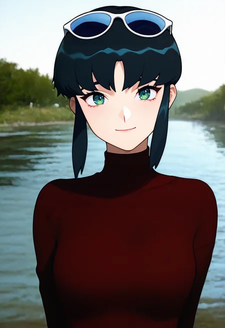 1girl, kumashiro sakuya, sunglasses on head, brown turtleneck sweater, upper body, smile, looking at viewer, river
<lora:Sakuya_Kumashiro_IL-000010:1>, very awa, masterpiece, best quality, amazing quality, very aesthetic, high resolution, ultra-detailed, absurdres, newest, volumetric lighting,