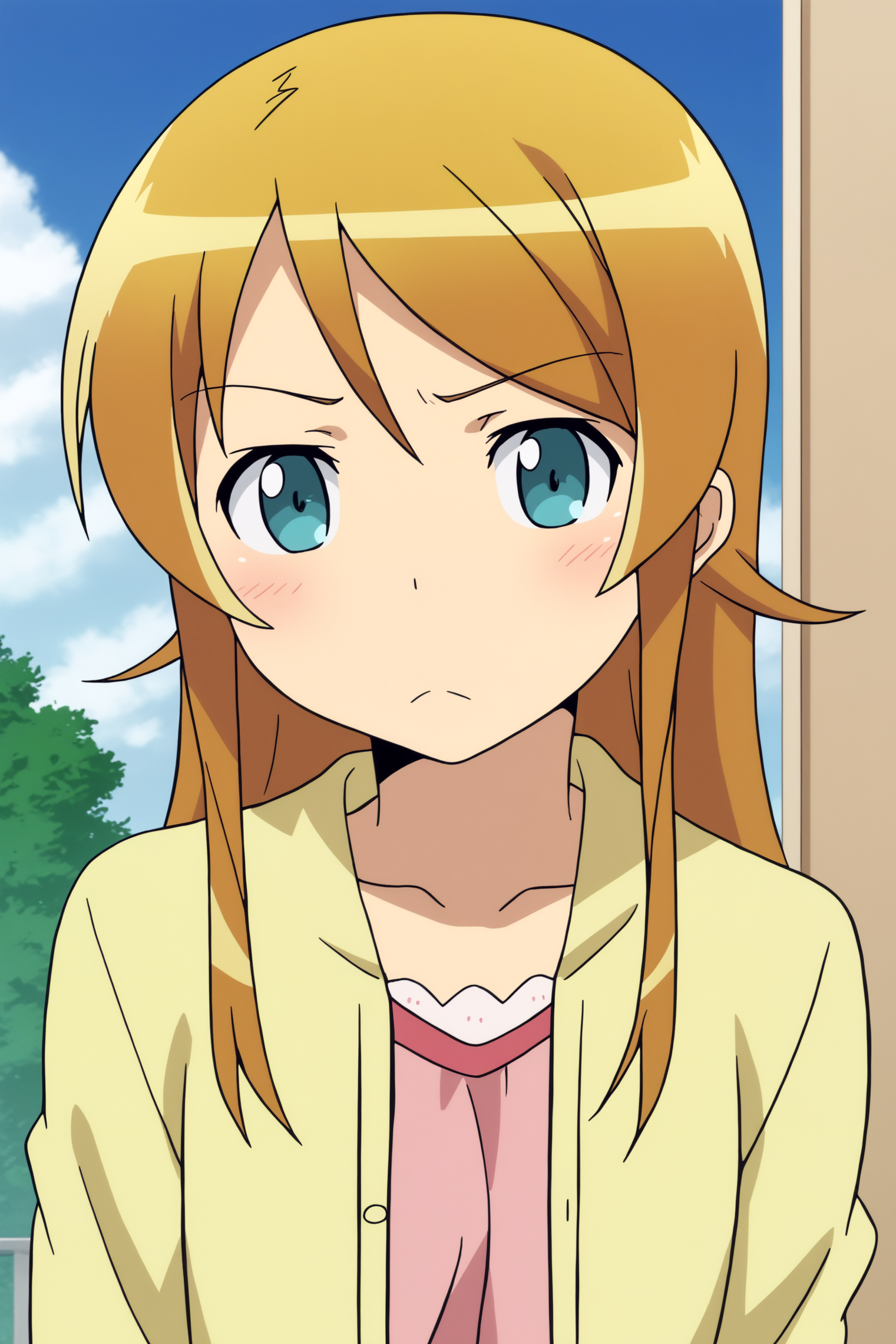 solo, anime coloring, Kirino Kousaka <lora:Oreimo-Kirino_Kousaka-PDXL:0.8>