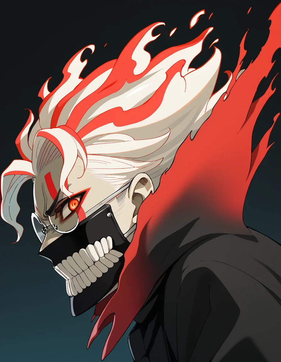 score_9, score_8_up, score_7_up, source_anime, BREAK
1boy, solo, looking at viewer,
ken takakura, transformation, white hair, red hair, fiery hair, multicolored hair, red eyes, facial mark, jaw mask, teeth
from side, angry,
<lora:ken_takakura_anime_v2-soralz:1>