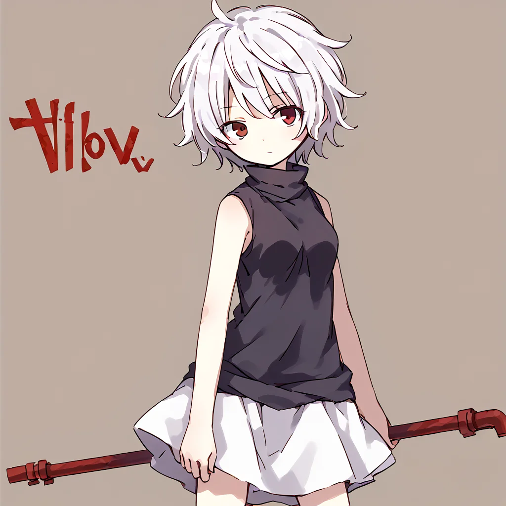 1girl, solo
<lora:Sabitsuki:1> short hair, white hair, skirt, red eyes, sleeveless turtleneck