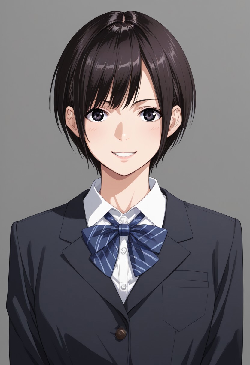 score_9, score_8_up, score_7_up, source_anime,(extremely detailed CG), (best quality),{kanae,
1girl,short hair ,face,smile ,front view,school uniform}