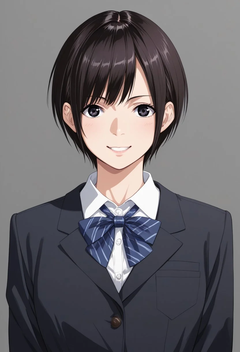 score_9, score_8_up, score_7_up, source_anime,(extremely detailed CG), (best quality),{kanae,
1girl,short hair ,face,smile ,front view,school uniform}