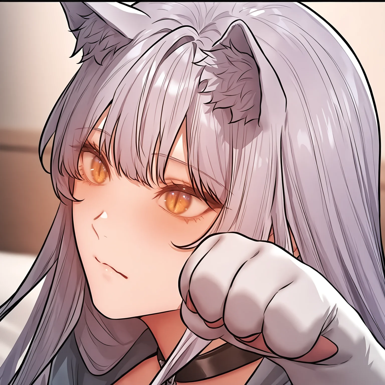 masterpiece:1.47,best quality,newest,absurdres,highres,<lora:noobai_ep11_stabilizer_v0.138_fp16>,<lora:cicillia_1>,portrait
cicillia,paw pose,cat paws:1.15,full body,cat choker