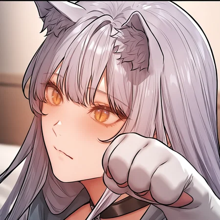 masterpiece:1.47,best quality,newest,absurdres,highres,<lora:noobai_ep11_stabilizer_v0.138_fp16>,<lora:cicillia_1>,portrait
cicillia,paw pose,cat paws:1.15,full body,cat choker