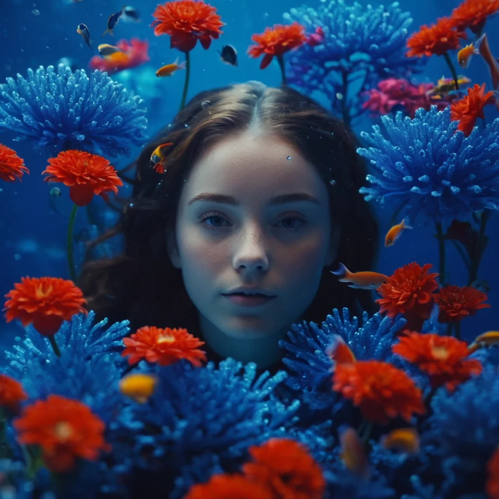 cinematic film still of <lora:underwater style:1>
In the deep blue underwater a bunch of colorful flowers are on a wall,1girl,solo,flower,no humans,red flower,fish,blue flower,colorful , realistic, realism, photorealism, hyperrealism, hyperrealistic, realistic, sharp, detailed, documentary style, film light style, movie still, photography, artistic, perfection, contrast, cinematic, filmic, high quality photo, 8k quality, colorful, different animals, national geographic style, different creatures, different color, underwater style, shallow depth of field, vignette, highly detailed, high budget, bokeh, cinemascope, moody, epic, gorgeous, film grain, grainy