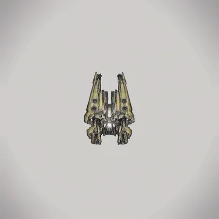 <lora:Starsector_Ship_Pony_LORA:1>, simple background, spaceship, midtech, capital