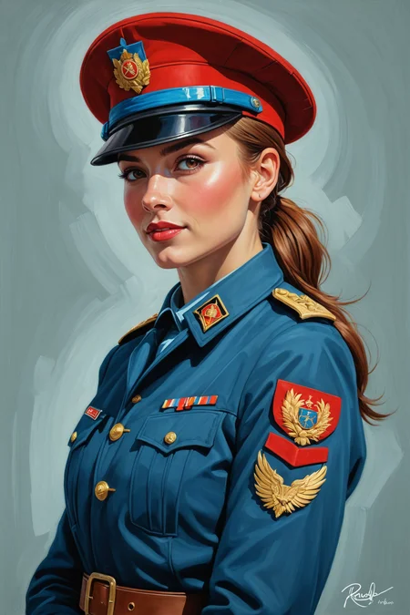soldier  by Natalia Rak and Ralph Horsleyin the style of Lois van Baarle