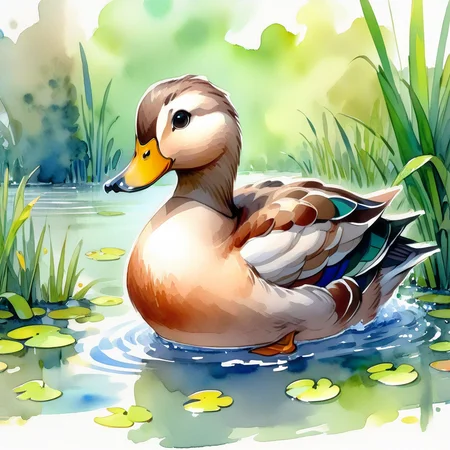 SoftWaterColors, a duck at a pond, BREAK
<lora:SoftWatercolors:1>