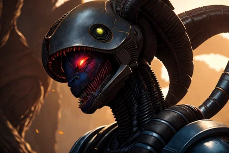 an epic fantasy comic book style portrait painting of a really cute looking xenomorph, studio ghibli, unreal 5, daz, hyperrealistic, octane render, cosplay, rpg portrait, dynamic lighting, intricate detail, harvest fall vibrancy, cinematic, 8k, 4k, (highres:1.1), best quality;