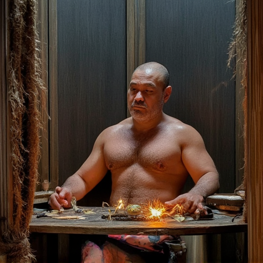 the village elders are preparing for a cult gathering, they are preparing all forms of occult tools and paraphelia, it seems sex is involved in this cult,