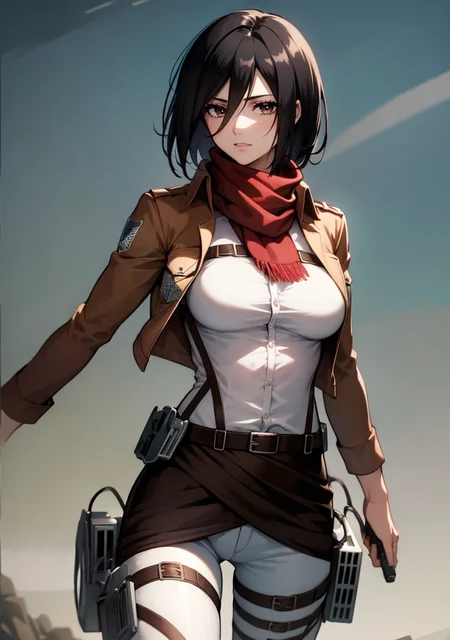 UHD, 64K, best quality, uncensored, wallpaper, ideal ratio body proportions, studio quality <lora:age_slider_v2:2> BREAK
(1girl, solo, sharp focus, standing, point of view shot, close-up, cinematic lighting, summer, daytime), <lora:boldline:0.1> <lora:add_detail:0.2> <lora:Wasteland-10:0.3> (Wasteland, ruined, abandoned, broken objects, dirty) BREAK
<lora:mikasa_ackerman_v1:0.7> <lora:mikasa ackerman-lora-nochekaiser:0.5> (mikasa ackerman, hmmikasa, black hair, very short hair, black eyes, hair between eyes, small breasts, scarf, emblem, belt, thigh strap, red scarf, belt, brown jacket, dress shirt, jacket, open clothes, open jacket, pants, paradis military uniform, shirt, strap gap, thigh strap, three-dimensional maneuver gear, white pants, white shirt)