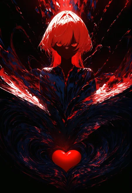 professional 3d model masterpiece,high score,great score,absurdres, a red heart shaped object with a black background and a red light behind it that is very dark and red [21], <lora:R0k00Bl0ckB0ckgr00ndHD:1> (R0k00Bl0ckB0ckgr00ndHD, black background, generative art, a raytraced image, Alfred Manessier, dark background), Arie Smit [3], cover [1] .  . octane render, highly detailed, volumetric, dramatic lighting