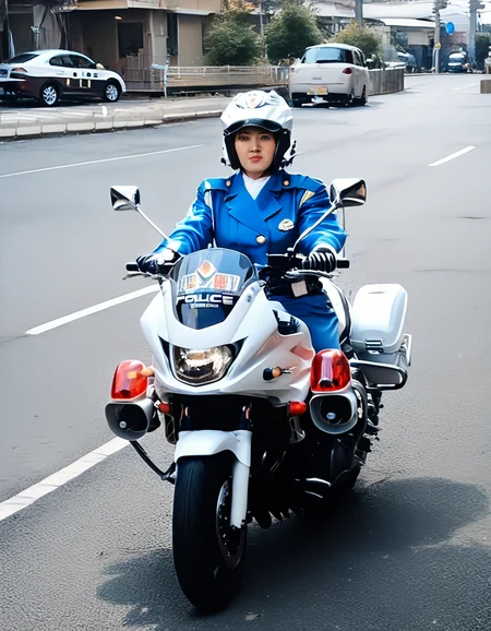 score_9, score_8_up, score_7_up, source_real, realistic, photorealistic, BREAK
<lora:BDpony_MotorcyclePolice_V1-000011:1> <lora:detailed_notrigger:1> <lora:zy_Detailed_Backgrounds_v1:1>
MotorcyclePolice, motor vehicle, motorcycle, 1girl, realistic, solo, asian, honda, photorealistic, police, uniform, short hair, police uniform, building, outdoors, looking at viewer, blue jacket, jacket, power lines, brown hair, city, car, buttons, photo background, badge, road, day, utility pole, street