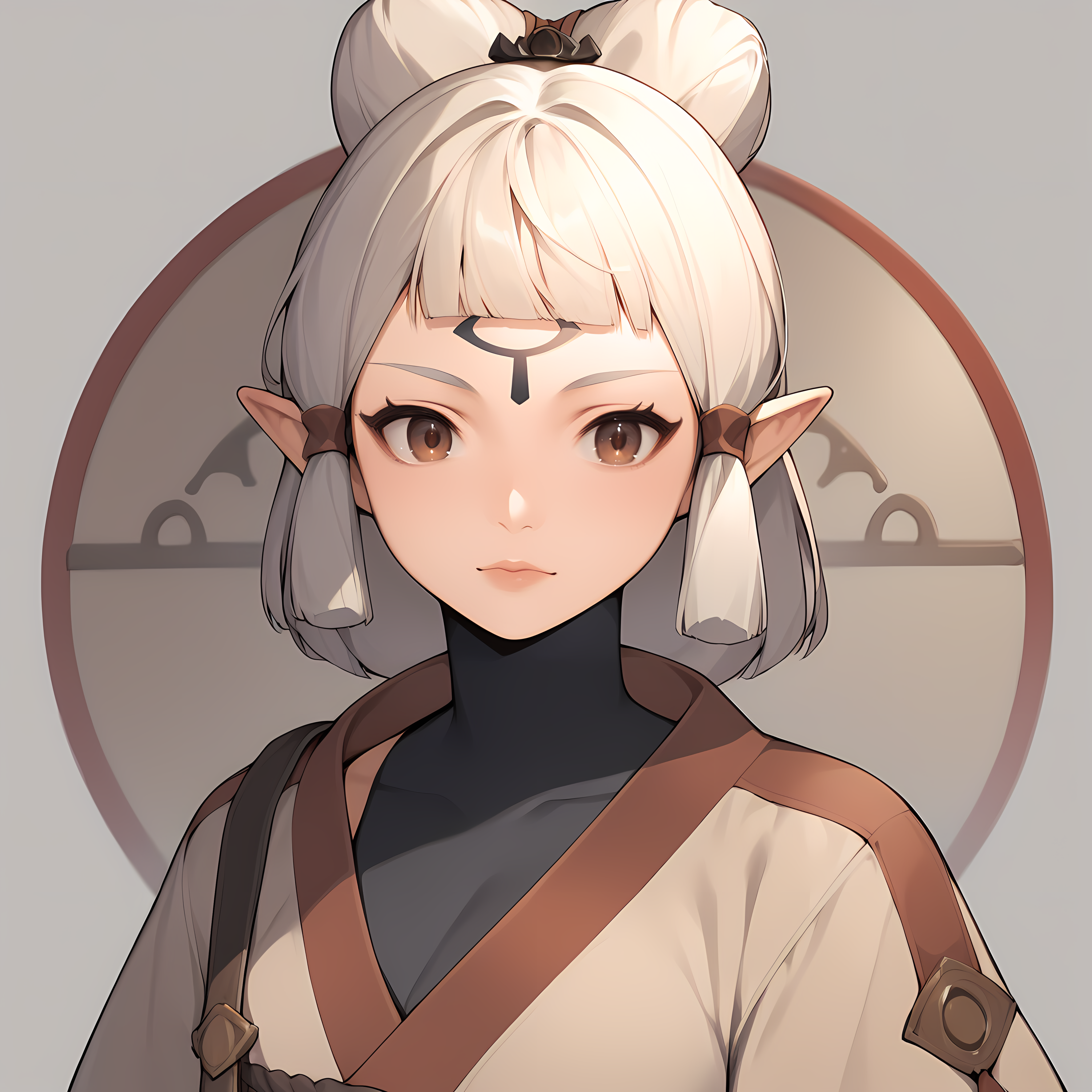 score_9,score_8_up,score_7_up,score_6_up,source_anime,rating_questionable,1girl, solo, <lora:Impa_-_LOZ:0.8>Impa_AoC, pointy ears, white hair, bangs, eye symbol, brown eyes, zPDXL2,
