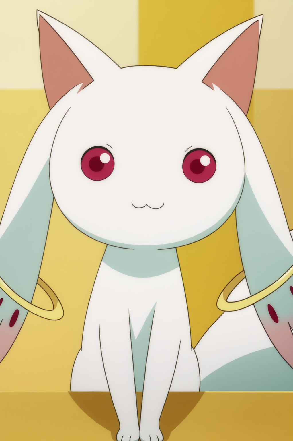 rating_safe,  anime screencap, consistent background,   Kyubey, light smile, upper body  <lora:Madoka-Kyubey-PDXL:0.8>