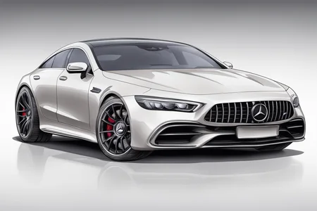 colored marker rendering of a sports car, concept art, (((mercedes-benz grill emblem))), sporty, fast, high performance, ((symmetric design)), crisp lines, sketch, illustration, illustrative, marker drawing, expressive strokes, graphic, sharp, crisp, in-focus, uncropped, high-quality <lora:MercedesAGTGTCoupe:.5>