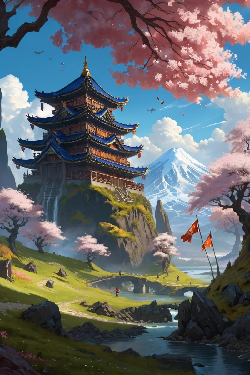 blossoming sakura forest with koinobori flags, volcanic glass ruin fields where frozen lava flows preserve ash-fall moments, the razor-sharp landscapes patrolled by pumice-bear guardians, cinematic view, epic sky, detailed, concept art, low angle, high detail, warm lighting, volumetric, godrays, vivid, beautiful, trending on artstation, by jordan grimmer, huge scene, grass, art greg rutkowski,
<lora:detailed_notrigger:0.7>, <lora:add-detail-xl:0.3>, oil painting art style from Renaissance period, masterful composition, Renaissance mood, renaissance oil painting, brush strokes, Baroque art style, dynamic composition, dramatic lighting, rich colors, intricate details, professional-grade execution, captures the grandeur and theatricality of the Baroque period