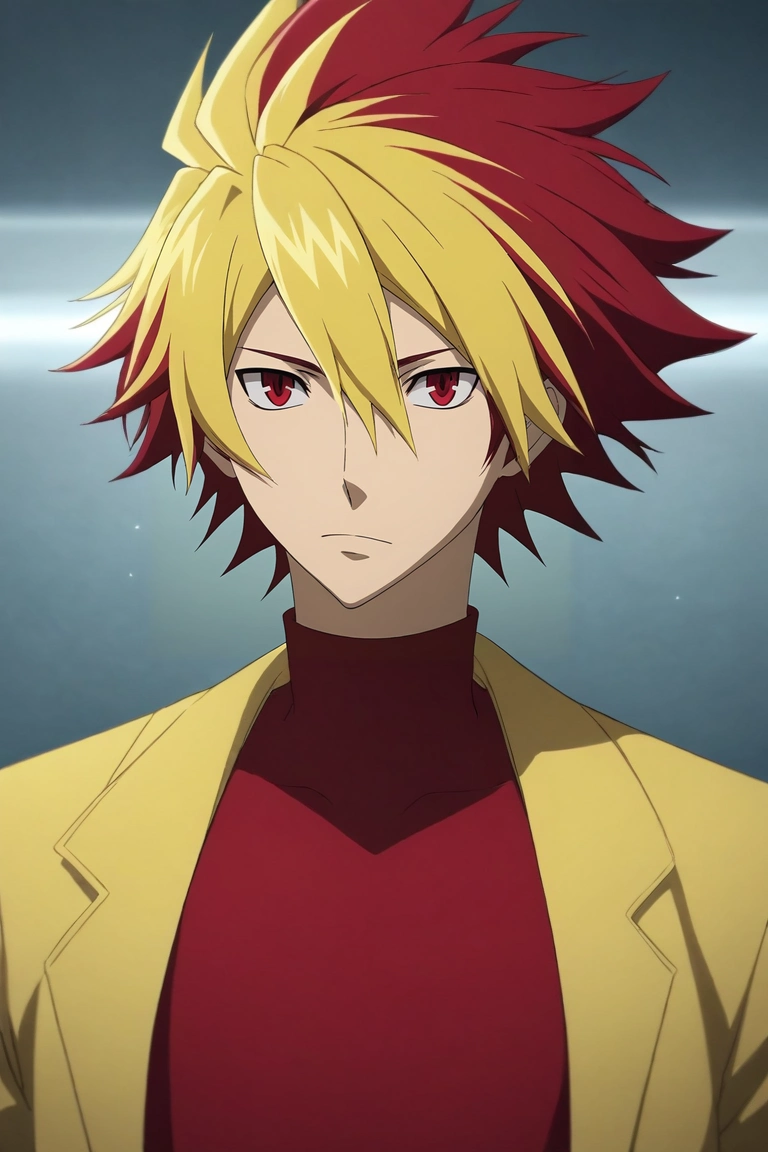 score_9, score_8_up, score_7_up, , rating_safe, intricate details, (realistic:0.6), , depth of field, 1boy, solo, male focus, <lora:takuto_tsunashi_pony:0.86>, takuto_tsunashi, red hair, red eyes, spiked hair, bangs, multicolored hair, two-tone hair, dyed bangs, blonde hair, , , <lora:sdxl_lightning_8step_lora:1>