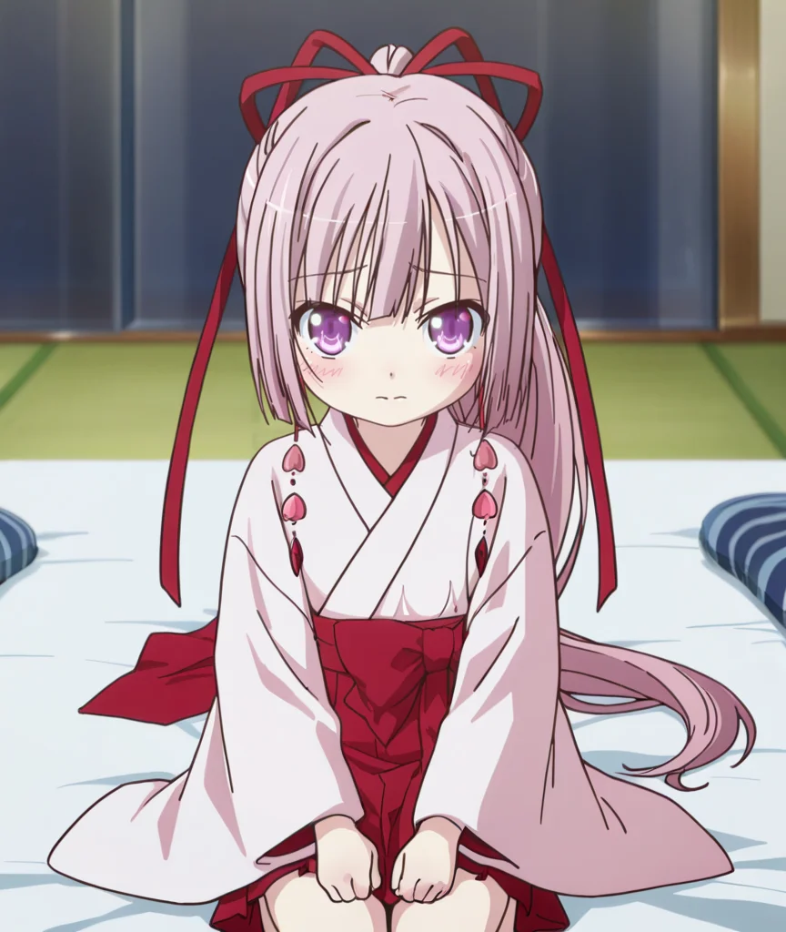 1girl,
BREAK solo,
BREAK closed mouth,looking_at_viewer,
BREAK cowboy_shot,
BREAK
on bed BREAK
BREAK
BREAK
BREAK
BREAK anime coloring,
BREAK shy,embarrassed,<lora:tenshi_no_3p!:1>,ogi koume,japanese clothes,wariza,