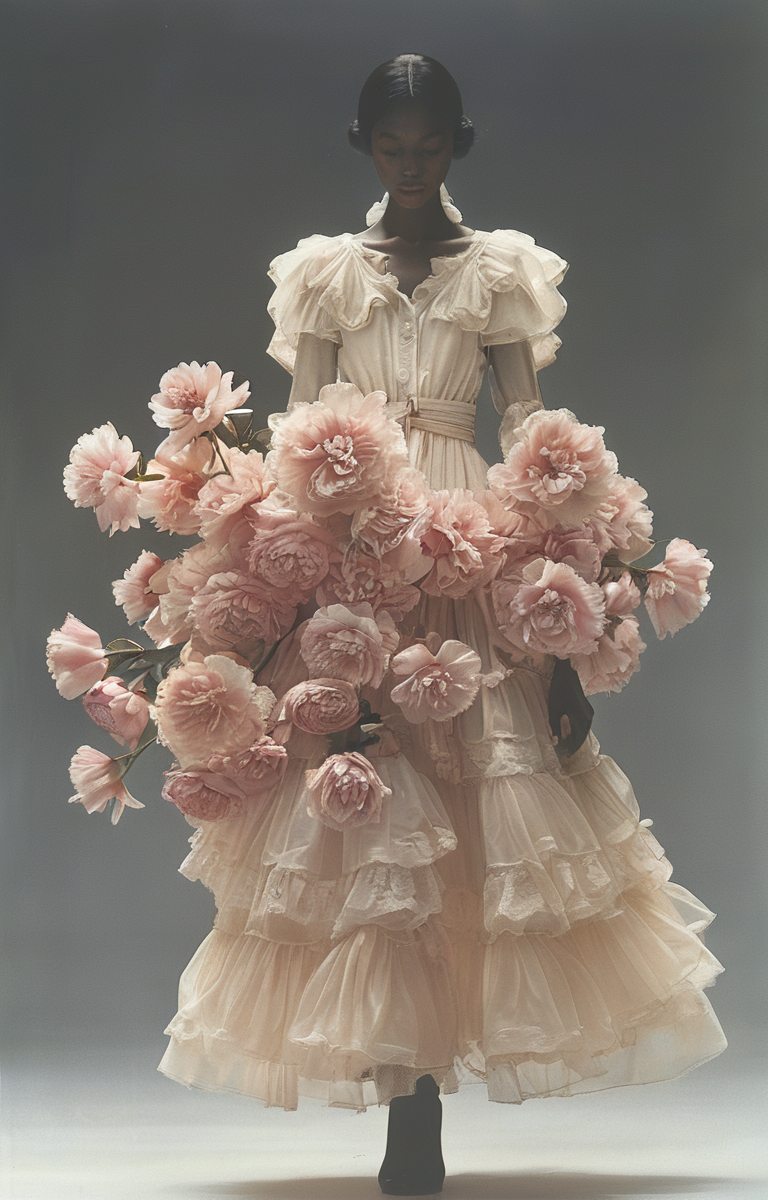 masterpiece,best quality,<lora:tbh316-sdxl:0.9>,illustration,style of Bill Blass decaying peonies