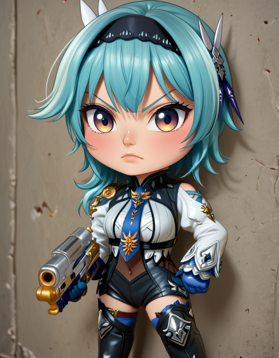 score_9, score_8_up, score_7_up,
eula,solo, holding ranged weapon, detailed realistic beretta 92, 
hiding behind a wall, sneaky,kneeled,
((chibi)),
serious, focused,
<lora:firearm_enhancement:0.9>