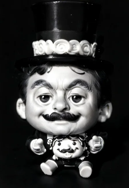 ((((((black and white,chibi)))))),((small man with mustache, top hat, kenbis, chibi, chibi, male only, male, male chibi, monocle, art deco, thick mustache, comically large mustache, handlebar mustache, tiny, multiple men, shrunk, microxl, some little guys, high angle, from above)), bwMovies, realistic, photo, vintage photo, ((very small man, small man, a small man, a man who is small, a small man)), an unapologetically small human male, black and white, smiling, very happy, euphoric, ecstatic, wonderful small men, large smile, huge smile