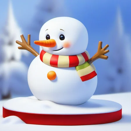 <lora:snowma_XSE_V1-000008:1.2>,snowman,on the podium,