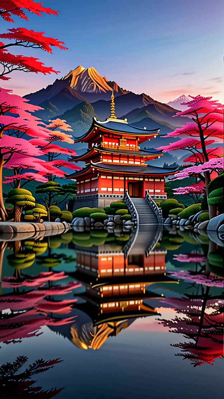 score_9, score_8_up, score_7_up, detailed, (masterpiece:1.2), (realistic:1.3), (Best quality:1.3),beautiful landscape,exquisite,(4k), 8k,, The image is of a room. The room has large glass windows. Outside of the windows is a beautiful scenery. The sky is orange and yellow and the sun is setting. There are mountains in the background. The ocean is in front of the mountains. There is a tree on the right side of the image. The floor of the room is made of wood.