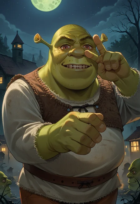 score_9, score_8_up,score_7_up, source_anime, 1boy, solo,
vgtsav, hand on own face,
<lora:VctryVsg_pdxl_EliPot:1>
green skin, shrek, <lora:Shrek_XLPD:1>, smirk, night, outdoors, fog, horror \(theme\),