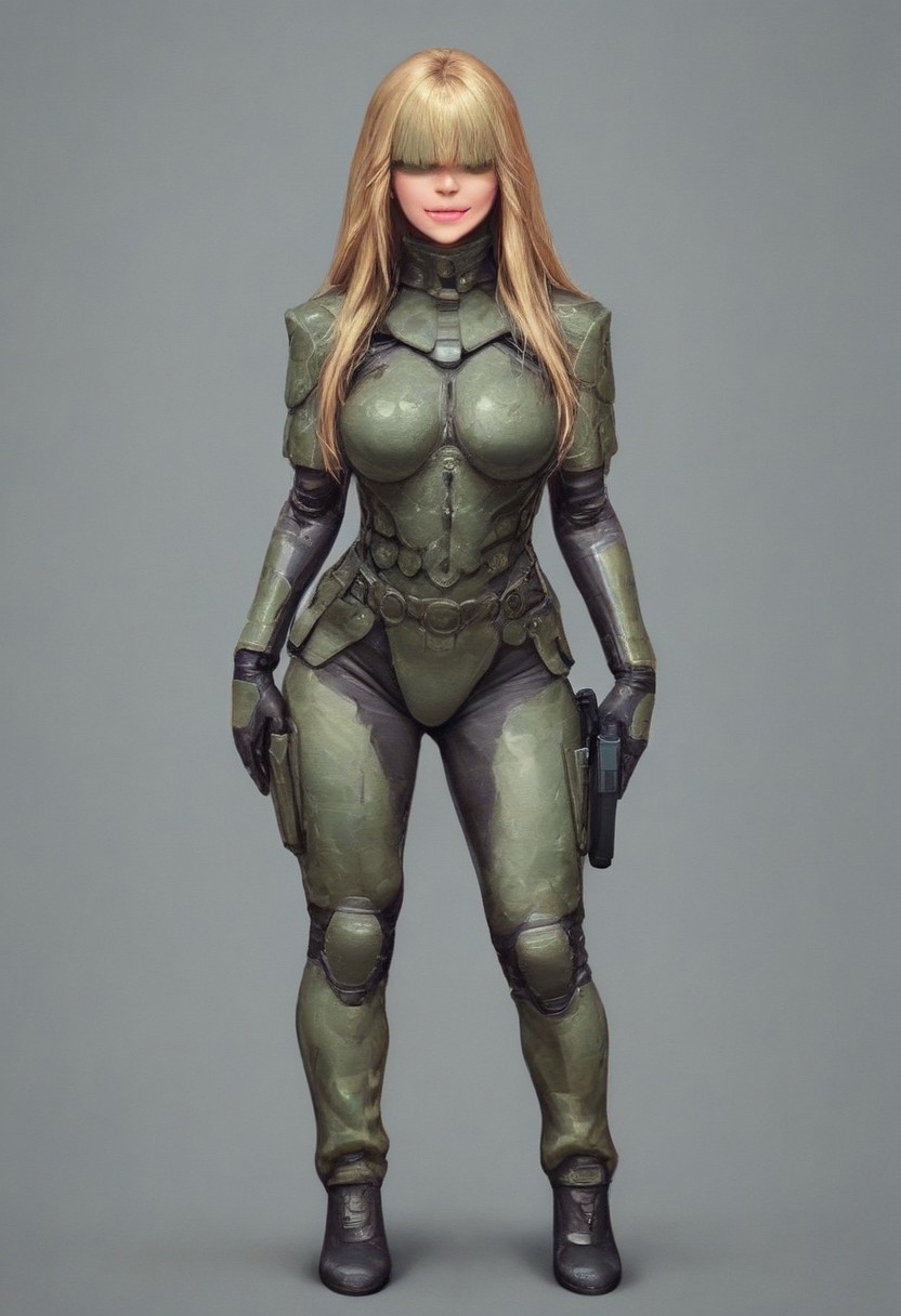 1girl, ((front view))), looking at viewer, highly detailed, from front, 1girl, skinny, looking at viewer, masterpiece, best quality,
raw, extremely detailed, hyperrealism, photo, perfect anatomy, <lora:grewishka_alita_pxl:1> source_photo, source_real, robot, cyborg, android, solo, looking at viewer, 1girl, full body, ((special force camo armor)), high heels, neon_lights, dynamic pose, pistols in hands
BREAK
fang smile, looking at viewer, long hair, ((red, green and blonde highlighting hair)), hair over eyes, front bangs, big hair, dynamic pose
best quality, depth of field, bokeh, (((full clothed))), ((special force camo armor)),
BREAK
((((big futuristic gun in hands)))), (big futuristic pistol in hands:1.3), sc-fi soldier, dynamic pose, military camo armor
(((((rooftop, night city, neon lights))))) score_9, score_8_up, score_7_up, score_6_up, source_cartoon, rating_explicit, Expressiveh, (((((full body))))), dynamic pose