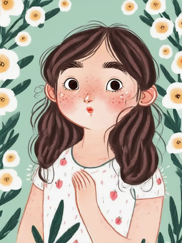 best quality,masterpiece,childpaint,children's illustration,solo,1girl,lovely,simple_background,white background,beautiful_detailed_eyes,eye highlights,,in spring,<lora:chil_xl_2v1>