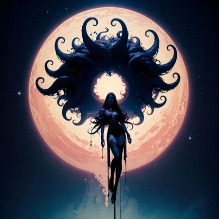 (score_9, score_8_up, score_7_up, zPDXL), (thick lineart, sharp edges, cel shading, linear hatching, black)
BREAK
galaxy, lone cosmic space, dark cosmic void, grim, dark, cthulhu mythos, endless void
BREAK
front_view , from side, full body, 1women, female fous, cosmic cthulhu goddess, flying, floating, suspended in the dark, drifting weightless, dark cosmic horror, dark green skin,
<lora:Bad_Hands_lora:0.8>