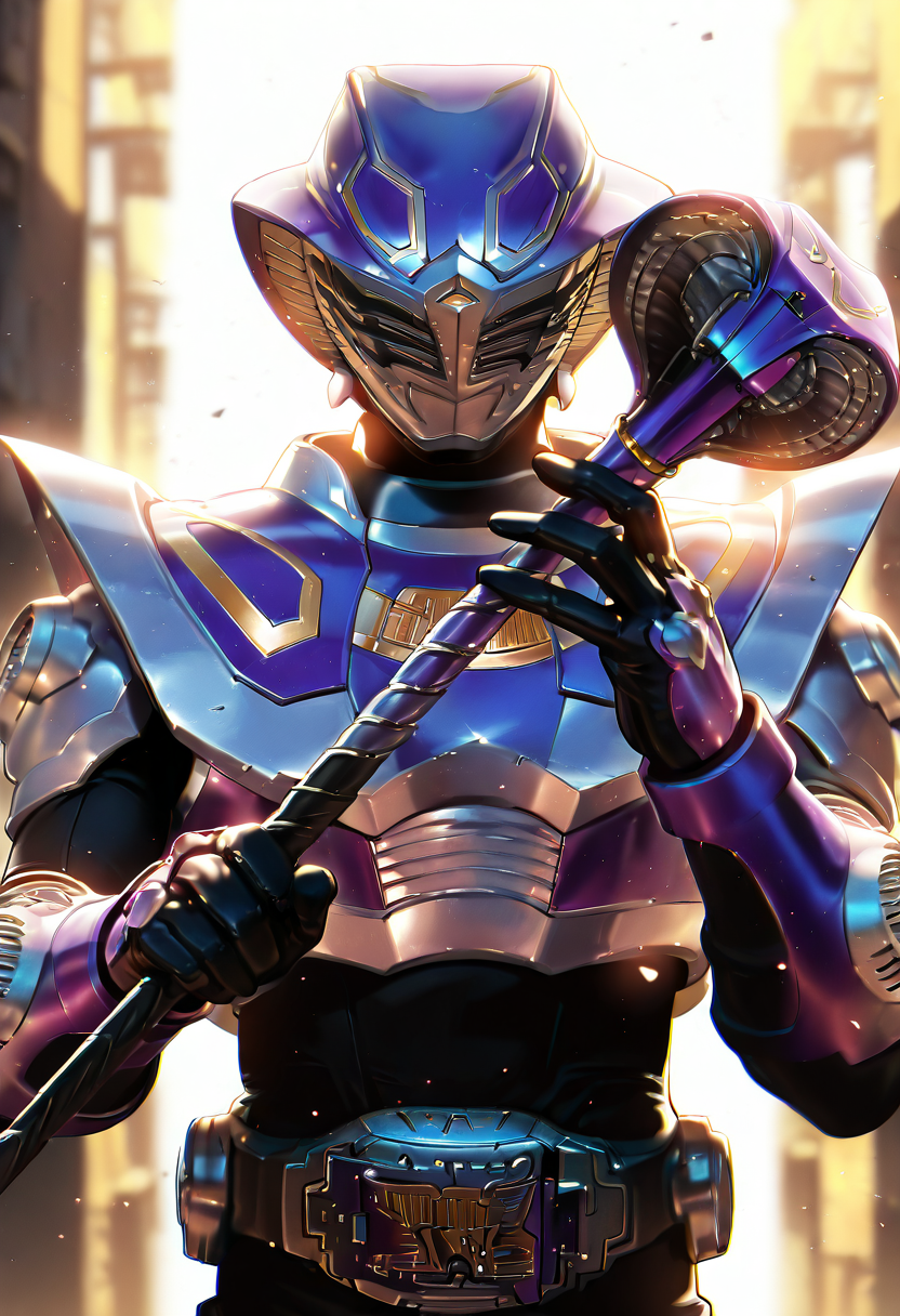 quarry, krouja,solo,1boy,white background,holding,upper body,armor,bodysuit,helmet,holding staff,tokusatsu,rider belt<lora:oujaIL:1> very awa, masterpiece, best quality, amazing quality, very aesthetic, absurdres, newest, scenery, (volumetric lighting), <lora:spo_sdxl_10ep_4k-data_lora_webui:1>