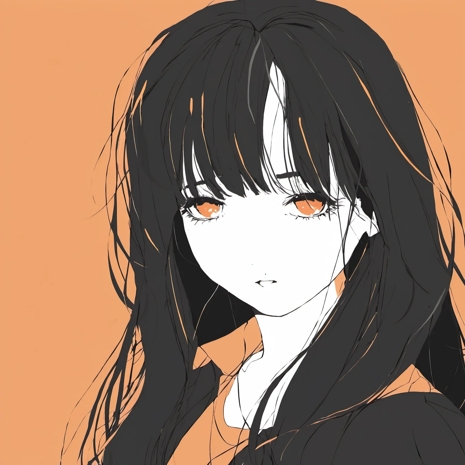 <lora:mourning_girl_xl:0.8>,1girl,orange background,