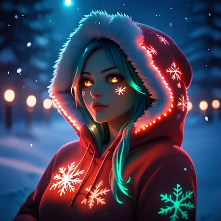 score_9,score_8_up,score_7_up,
,xmas_clothing_2k24,
glowing_hoodie,
1girl,solo,portrait,outside,winter,snow,glow,night,
 ,<lora:Xmas_clothing_2k24_pony_9:0.8>,